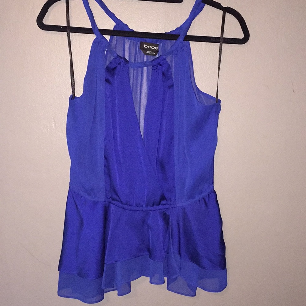 Fancy blue women’s top. Brand (Bebe)